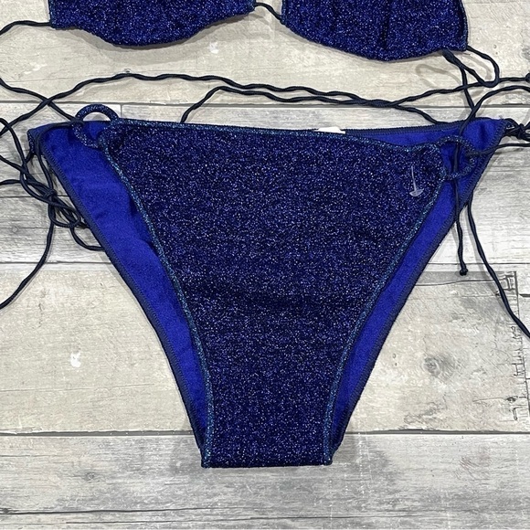 OSÉREE Lumière Microkini Ring Two-Piece Swimsuit - Blue - Size - Large (B398) - Picture 8 of 12